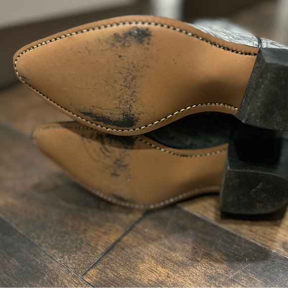 Vintage Gray Ostrich Leather Cowboy Boots | Women’s 6.5 | Tony Lama Style - Picture 8 of 15